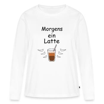A latte in the morning - Women's Premium Organic Long Sleeve Shirt - white - Front - Julia (174cm)