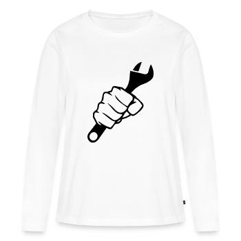 Fist Wrench - Women's Premium Organic Long Sleeve Shirt - white - Front - Julia (174cm)