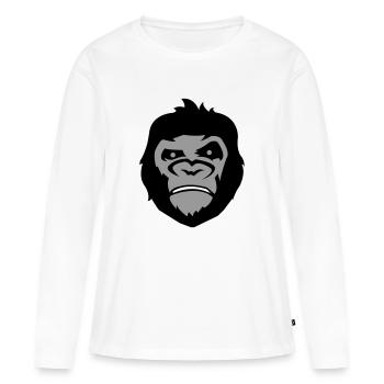 Gorilla Face - Women's Premium Organic Long Sleeve Shirt - white - Front - Julia (174cm)