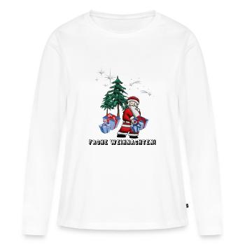 Frohe Weihnachten und ein glückliches neues Jahr! - Frauen Premium Bio Langarmshirt - Weiß - Vorne - Julia (174cm)