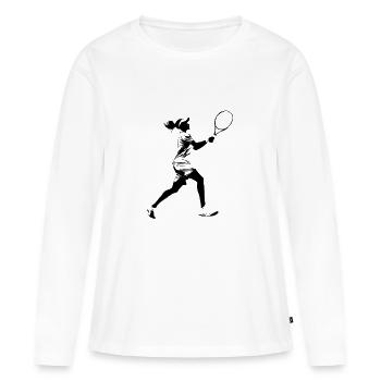 TENNIS GIRL - T-shirt manches longues Premium bio Femme - blanc - Devant - Julia (174cm)