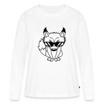 Renard Lunettes de soleil Cool Peeps High Evil Eye Fun - T-shirt manches longues Premium bio Femme - blanc - Devant - Julia (174cm)