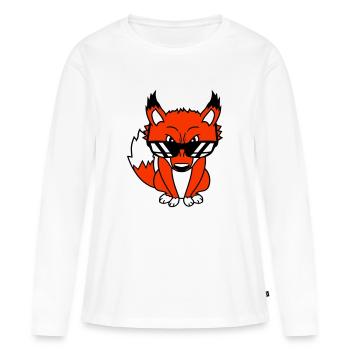Renard Lunettes de soleil Cool Peeps High Evil Eye Fun - T-shirt manches longues Premium bio Femme - blanc - Devant - Julia (174cm)