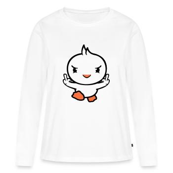 oiseau méchant majeur montrer mauvais garçon courant cool - T-shirt manches longues Premium bio Femme - blanc - Devant - Julia (174cm)