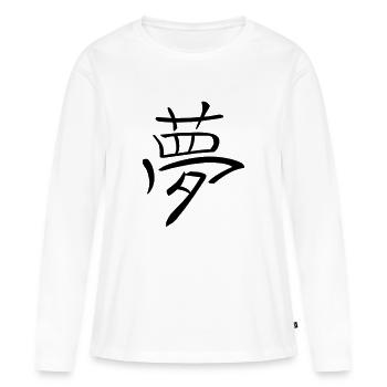 Kanji - rêve - T-shirt manches longues Premium bio Femme - blanc - Devant - Julia (174cm)