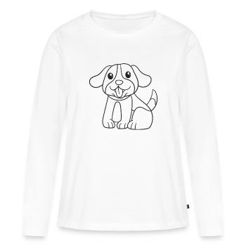 Chien, chien, animaux domestiques, cadeau, idée cadeau - T-shirt manches longues Premium bio Femme - blanc - Devant - Julia (174cm)