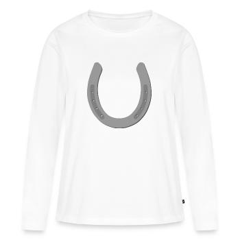 fer à cheval - T-shirt manches longues Premium bio Femme - blanc - Devant - Julia (174cm)