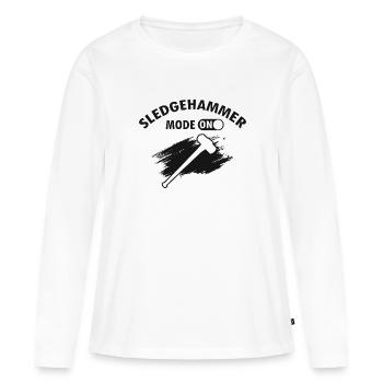 Démolition et rénovation de maisons - T-shirt manches longues Premium bio Femme - blanc - Devant - Julia (174cm)