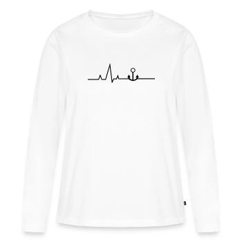 Segelboot Heartbeat Segelboot - Frauen Premium Bio Langarmshirt - Weiß - Vorne - Julia (174cm)
