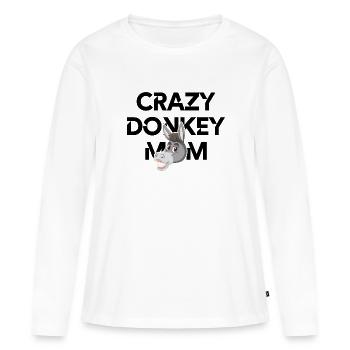 Maman âne - T-shirt manches longues Premium bio Femme - blanc - Devant - Julia (174cm)