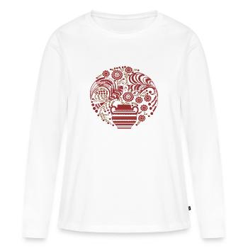 Brautpäll aus Delsbo - Frauen Premium Bio Langarmshirt - Weiß - Vorne - Julia (174cm)