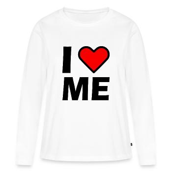 I love me - T-shirt manches longues Premium bio Femme - blanc - Devant - Julia (174cm)