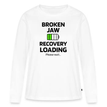 Opération de fracture de la mâchoire | Désir de guérison - T-shirt manches longues Premium bio Femme - blanc - Devant - Julia (174cm)