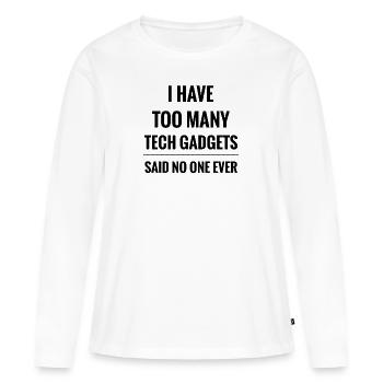 Tech Gadget Geschenke | Tech Gadget Collector - Frauen Premium Bio Langarmshirt - Weiß - Vorne - Julia (174cm)