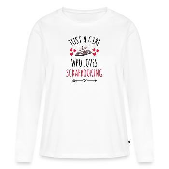 Scrapbooking fille | Album des amateurs de scrapbooking - T-shirt manches longues Premium bio Femme - blanc - Devant - Julia (174cm)