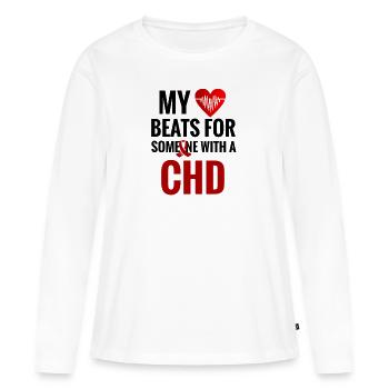 CHD Awareness Shirt | CHD Congenital heart defect - Women's Premium Organic Long Sleeve Shirt - white - Front - Julia (174cm)
