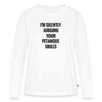 Petanque Boule Gift | Petanque Lovers - Women's Premium Organic Long Sleeve Shirt - white - Front - Julia (174cm)