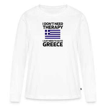 Grèce Cadeaux Hellas Racines grecques - T-shirt manches longues Premium bio Femme - blanc - Devant - Julia (174cm)