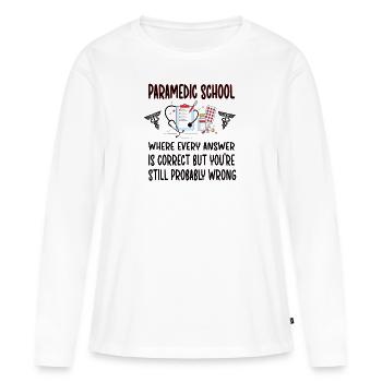 Ambulanciers futurs ambulanciers - T-shirt manches longues Premium bio Femme - blanc - Devant - Julia (174cm)
