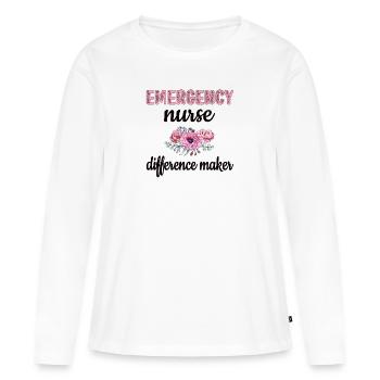 Emergency room nurse emergency nurse - Women's Premium Organic Long Sleeve Shirt - white - Front - Julia (174cm)