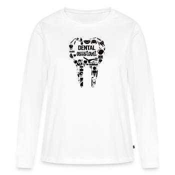 Assistant dentaire Assistant dentaire - T-shirt manches longues Premium bio Femme - blanc - Devant - Julia (174cm)