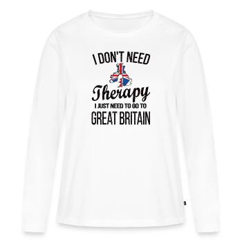 British Great Britain Origine Drapeau britannique - T-shirt manches longues Premium bio Femme - blanc - Devant - Julia (174cm)