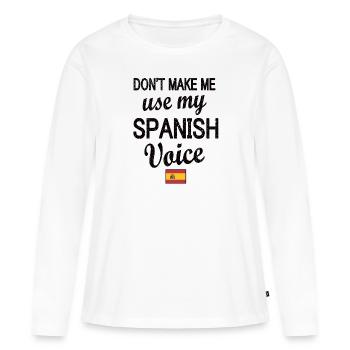 Fier Espagnol Espagne Drapeau Racines Espagnoles - T-shirt manches longues Premium bio Femme - blanc - Devant - Julia (174cm)