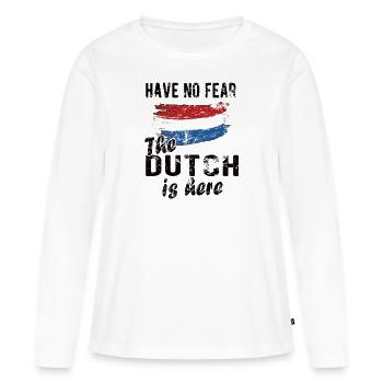 Pays-Bas néerlandais Drapeau néerlandais - T-shirt manches longues Premium bio Femme - blanc - Devant - Julia (174cm)