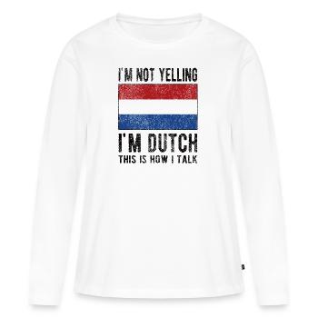 Pays-Bas néerlandais Drapeau néerlandais - T-shirt manches longues Premium bio Femme - blanc - Devant - Julia (174cm)