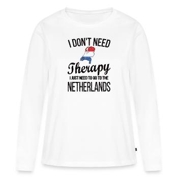 Pays-Bas néerlandais Drapeau néerlandais - T-shirt manches longues Premium bio Femme - blanc - Devant - Julia (174cm)