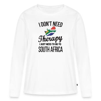 Afrique du Sud Drapeau Afrique du Sud Origine Afrique du Sud - T-shirt manches longues Premium bio Femme - blanc - Devant - Julia (174cm)