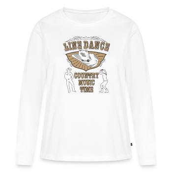 LINE DANCE COUNTRY MUSIC TIME - T-shirt manches longues Premium bio Femme - blanc - Devant - Julia (174cm)