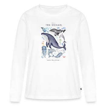 save the planet - Frauen Premium Bio Langarmshirt - Weiß - Vorne - Julia (174cm)