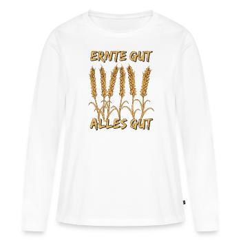 ERNTE GUT ALLES GUT - Frauen Premium Bio Langarmshirt - Weiß - Vorne - Julia (174cm)