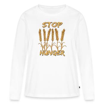 STOP HUNGER - Women's Premium Organic Long Sleeve Shirt - white - Front - Julia (174cm)