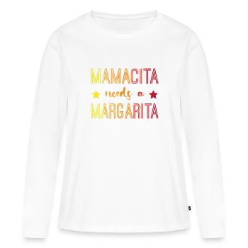 Mamacita a besoin d’une Margarita - T-shirt manches longues Premium bio Femme - blanc - Devant - Julia (174cm)