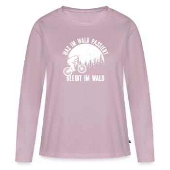 Vélo de montagne Sentier forestier Sentier forestier Piste cyclable Descente - T-shirt manches longues Premium bio Femme - rose poudré - Devant - Julia (174cm)
