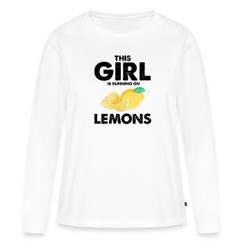Limonade Limonade Limonade Limonade Stand Design - T-shirt manches longues Premium bio Femme - blanc - Devant - Julia (174cm)
