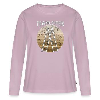 TEAMLEITER - Frauen Premium Bio Langarmshirt - Altrosa - Vorne - Julia (174cm)