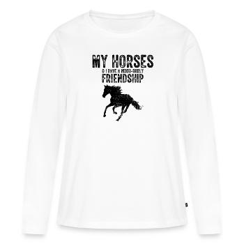 Conception de voûte et conception de chevaux de voûte - T-shirt manches longues Premium bio Femme - blanc - Devant - Julia (174cm)