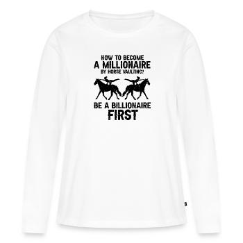 Conception de voûte et conception de chevaux de voûte - T-shirt manches longues Premium bio Femme - blanc - Devant - Julia (174cm)