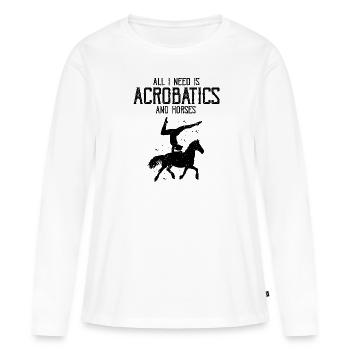 Conception de voûte et conception de chevaux de voûte - T-shirt manches longues Premium bio Femme - blanc - Devant - Julia (174cm)