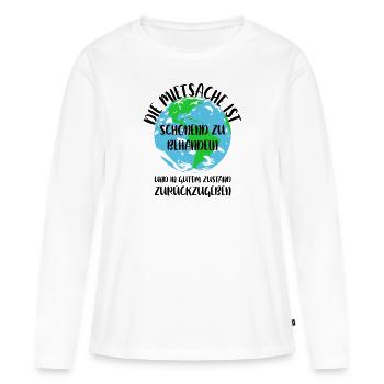 Naturschutz Klima Naturschützer Meer - Frauen Premium Bio Langarmshirt - Weiß - Vorne - Julia (174cm)