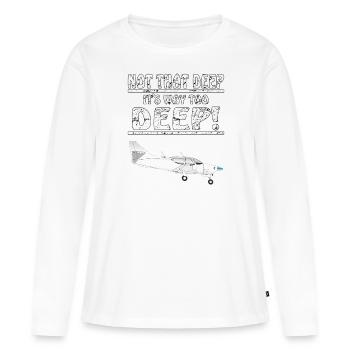 MOTORFLIEGER NOT THAT DEEP - Women's Premium Organic Long Sleeve Shirt - white - Front - Julia (174cm)