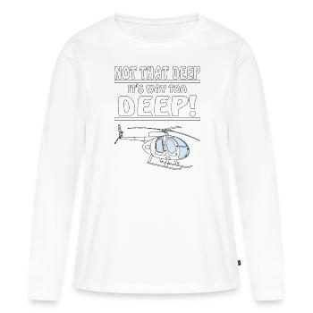 HÉLICOPTÈRE PAS SI PROFOND - T-shirt manches longues Premium bio Femme - blanc - Devant - Julia (174cm)