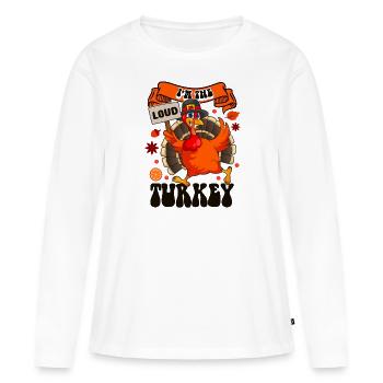 Je suis la dinde bruyante - T-shirt manches longues Premium bio Femme - blanc - Devant - Julia (174cm)