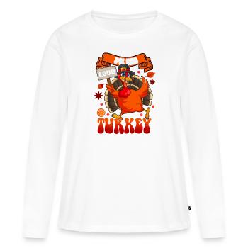 Je suis la dinde bruyante - T-shirt manches longues Premium bio Femme - blanc - Devant - Julia (174cm)