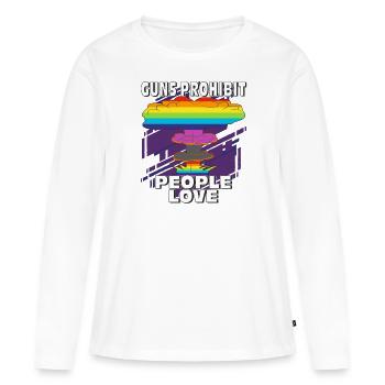 GUNS PROHIBIT PEOPLE LOVE - Women's Premium Organic Long Sleeve Shirt - white - Front - Julia (174cm)