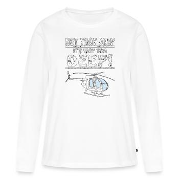 HÉLICOPTÈRE PAS SI PROFOND - T-shirt manches longues Premium bio Femme - blanc - Devant - Julia (174cm)