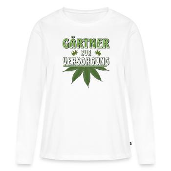 HANF GÄRTNER ZUR SELBSTVERSORGUNG - Frauen Premium Bio Langarmshirt - Weiß - Vorne - Julia (174cm)